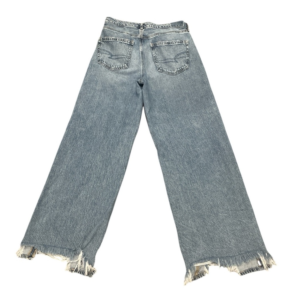 American Eagle Outfitters Super High Rise Baggy Wide-leg Distressed Jeans Size 6 - Picture 4 of 4